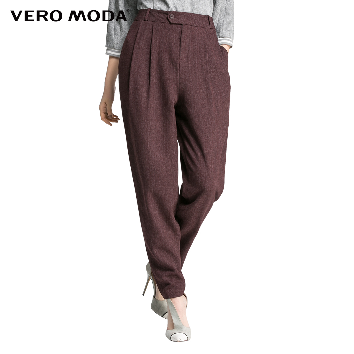 VeroModa垂感舒适面料腰头女款哈伦长裤|316114003