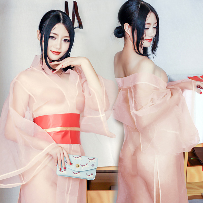 Selebritee情趣内衣诱惑睡袍性感睡衣透明和服情趣制服春日内衣S