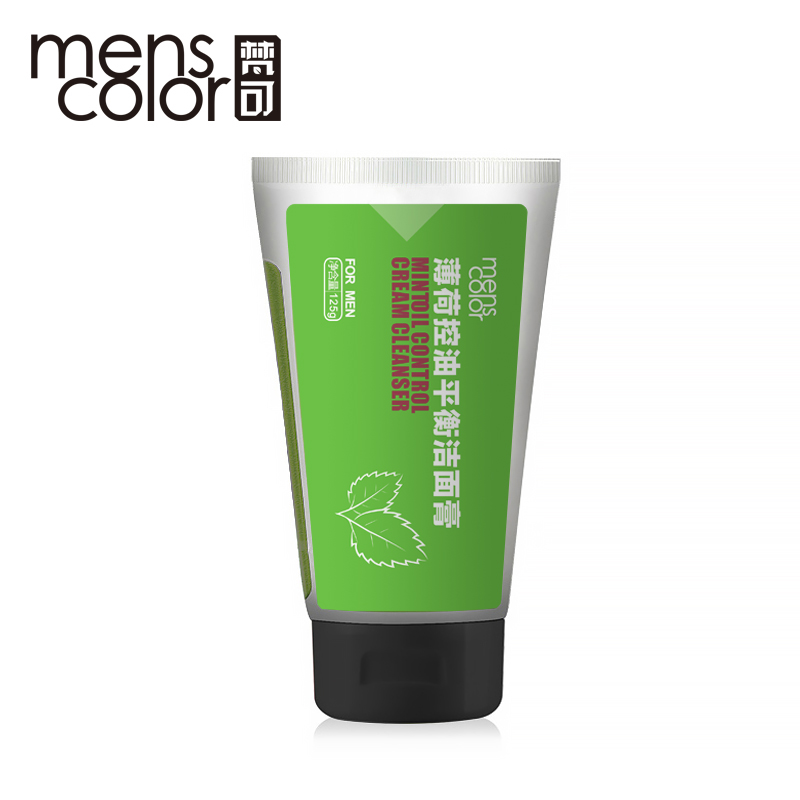 menscolor/梵可薄荷控油男士洗面奶 洁面膏去油保湿去黑头毛孔