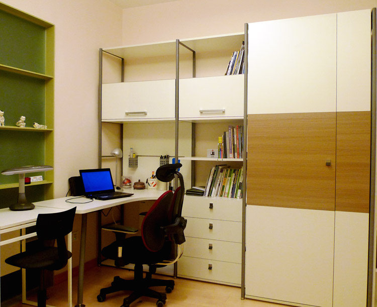 Steel wood furniture wardrobe desk combined with desk and room furniture ASW 1031