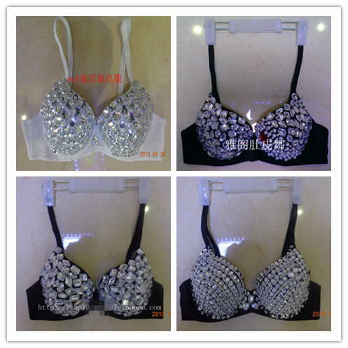 Nightclub Lead Dancer Costume Jazz Dance Costume Dancewear Ds Performance Costume White Rhinestone Bra Red Heart Rhinestone Bra