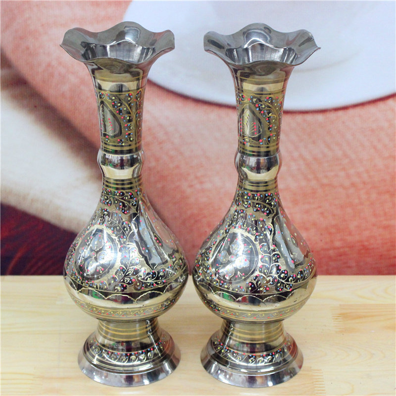 Pakistan Handicrafts Imported Bronze Ware Bronze Sculpture 14 Inch Couple Bottle Home Decoration Gift BT484