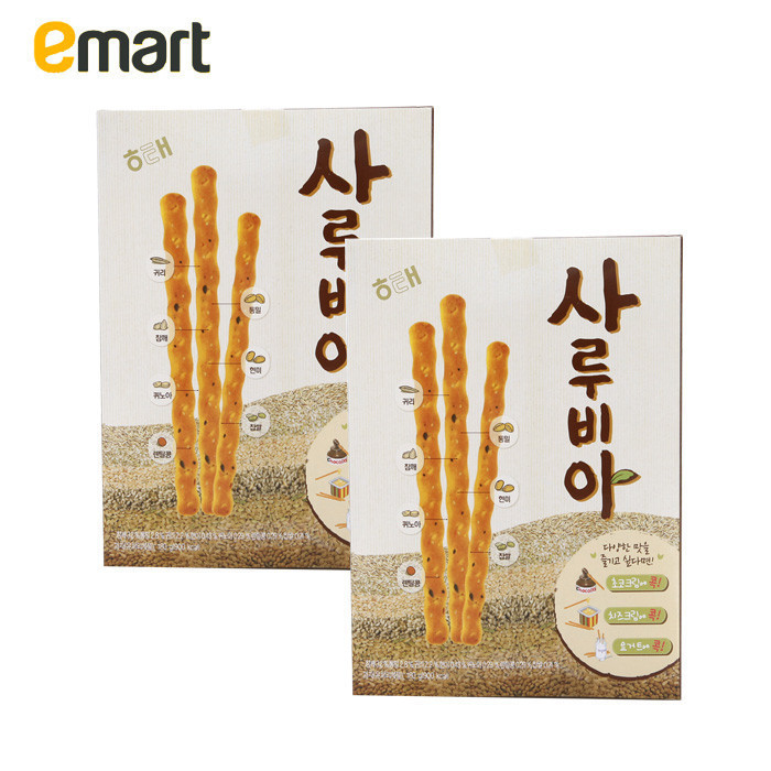 EMART易买得 韩国进口HAITAI海太全麦饼干180g*2 粗纤维代餐零食