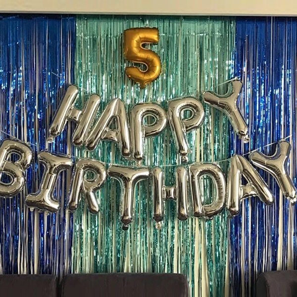 Rain silk curtains Flowers Doors Curtain children's birthday decorations Birthday Adults Party Colorful Bridal Wedding Stage Background Wall