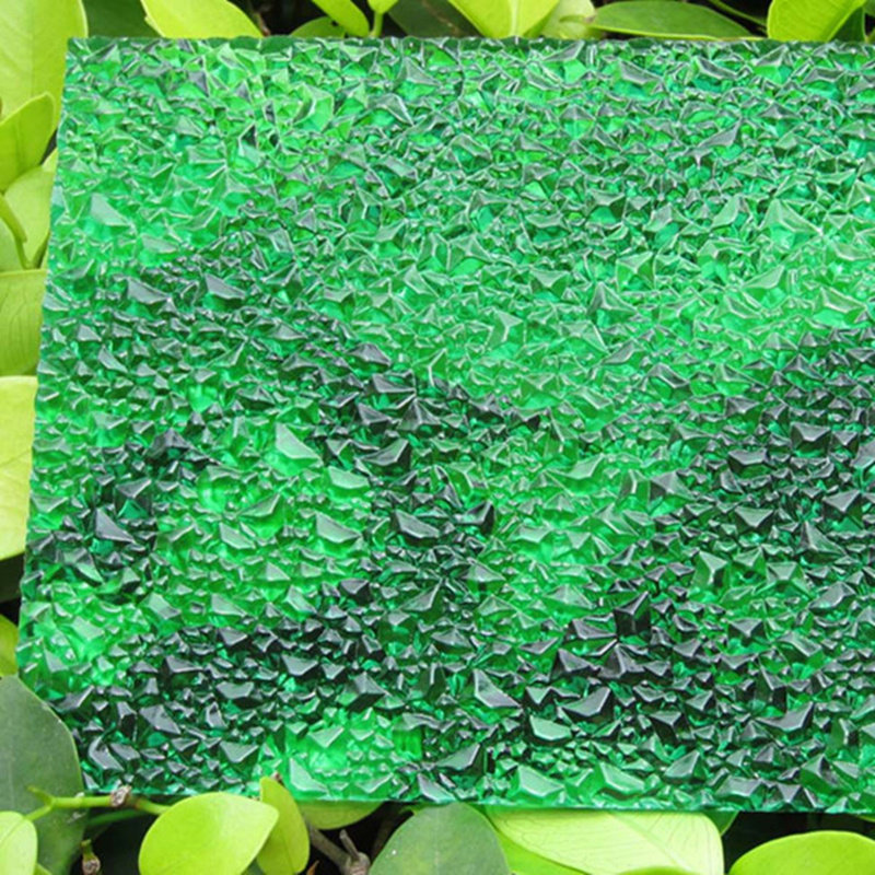 Custom pc grain plate diamond rippled grain pyramidal rugged grain transparent grass green lake blue large grain