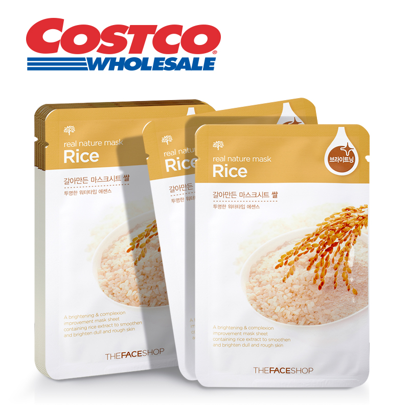 韩国THE FACE SHOP 鲜萃美肌面膜 10片-纯米_透白保湿滋润Costco