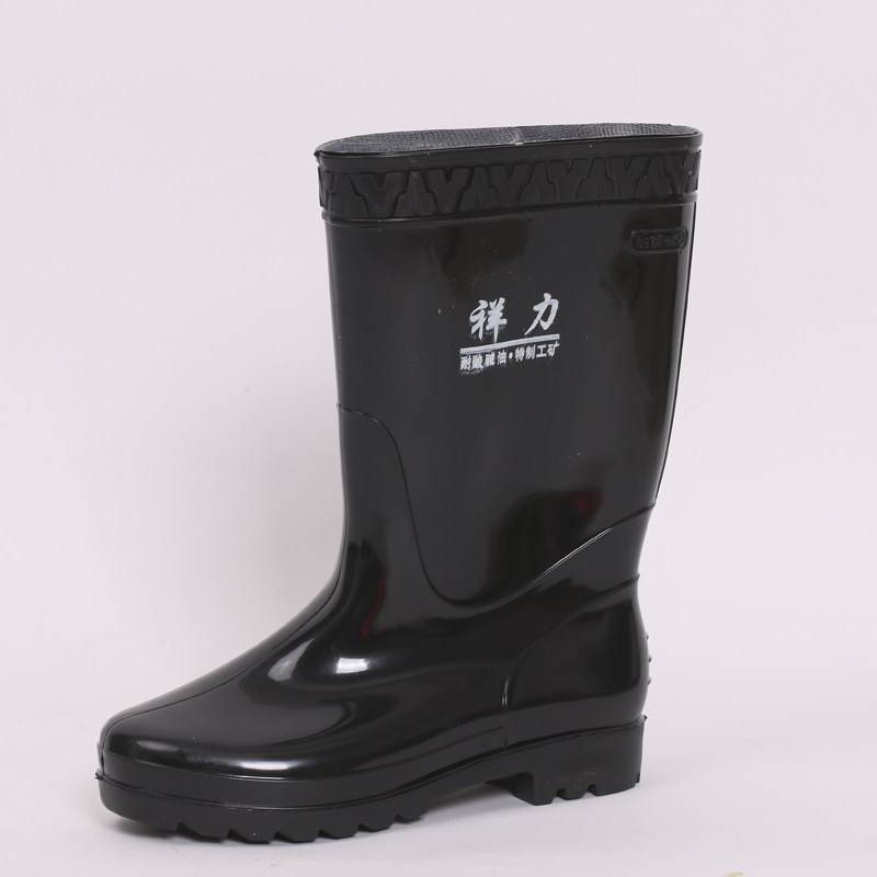 Xiang Li Rain Shoes Black Large Size Size Outdoor Men's Style Shoes Middle Cylinder Rubber Shoes High Cylinder Carwash Shoes Fall Rain Boots Water Shoes