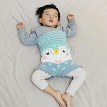 Double thickened belly shorts Childrens warm pants High waist chest pants Baby umbilical cord penguin warm belly pants spring