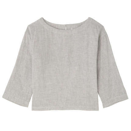 无印良品MUJI 女式 棉_双层纱布七分袖罩衫