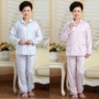 Giá sỉ đồ ngủ nữ dài tay mùa xuân và mùa hè cotton cotton phù hợp với áo len trung niên mẹ đôi bộ đồ ngủ ngộ nghĩnh