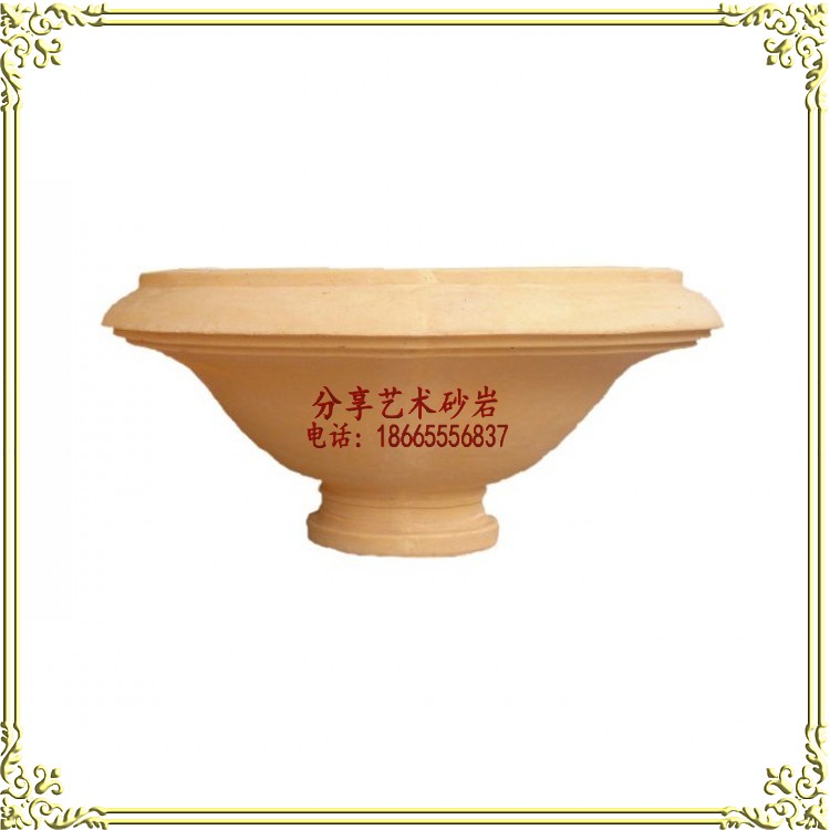 Sandstone sandstone relief flower pot city sculpture garden community courtyard indoor and outdoor decoration simple flower pot