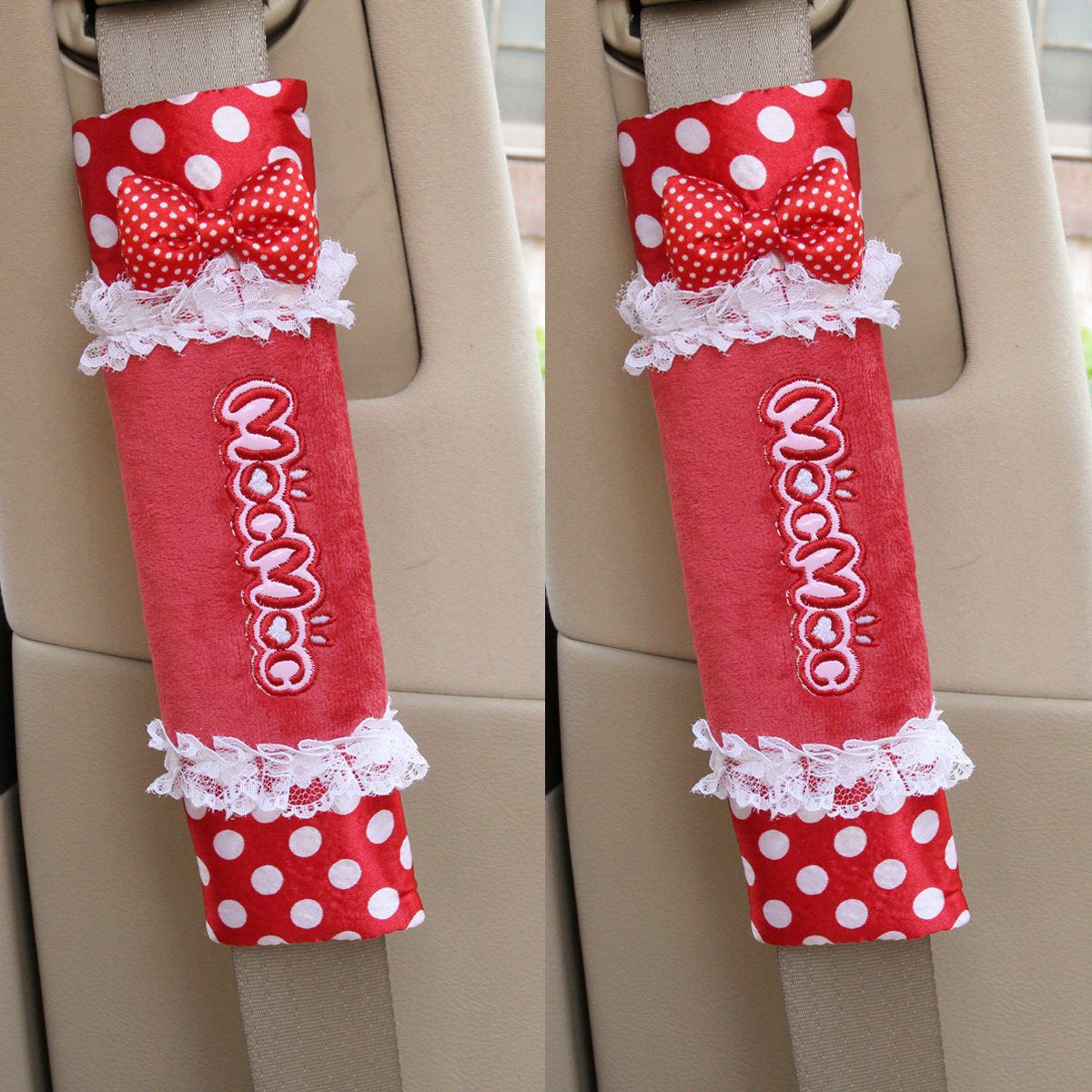 摩丝娃娃 加长汽车安全带套 车用保险带护肩套套装 卡通可爱对装