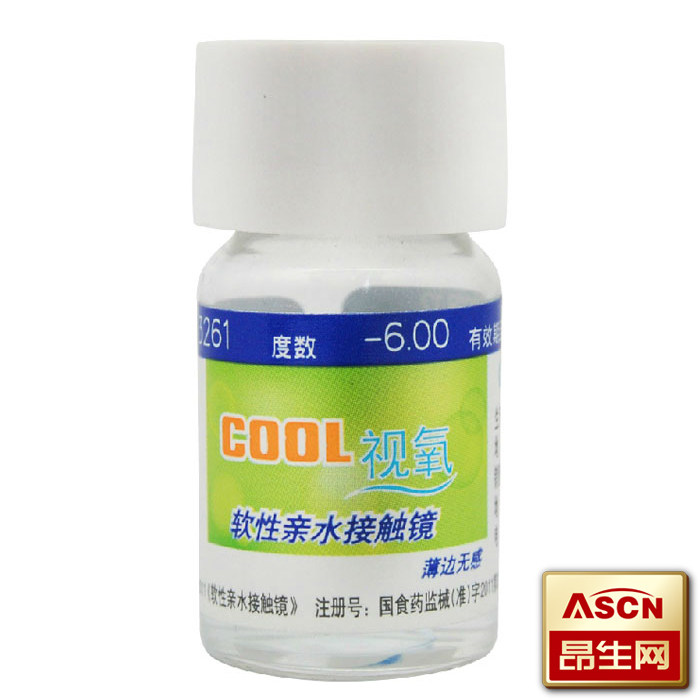【买2送3】海昌近视隐形眼镜薄透COOL视氧透氧年抛1片装TF