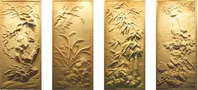 Sandstone relief painting Meilan bamboo chrysanthemum mural decoration entrance wall hollow Logo wall Sandstone custom sandstone factory price