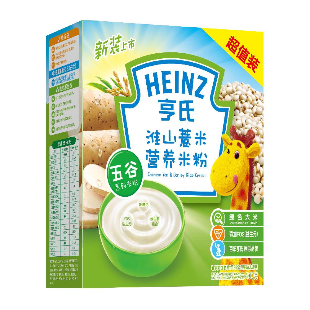 当当网百货 亨氏淮山薏米营养米粉超值装400g（初期－36个月）