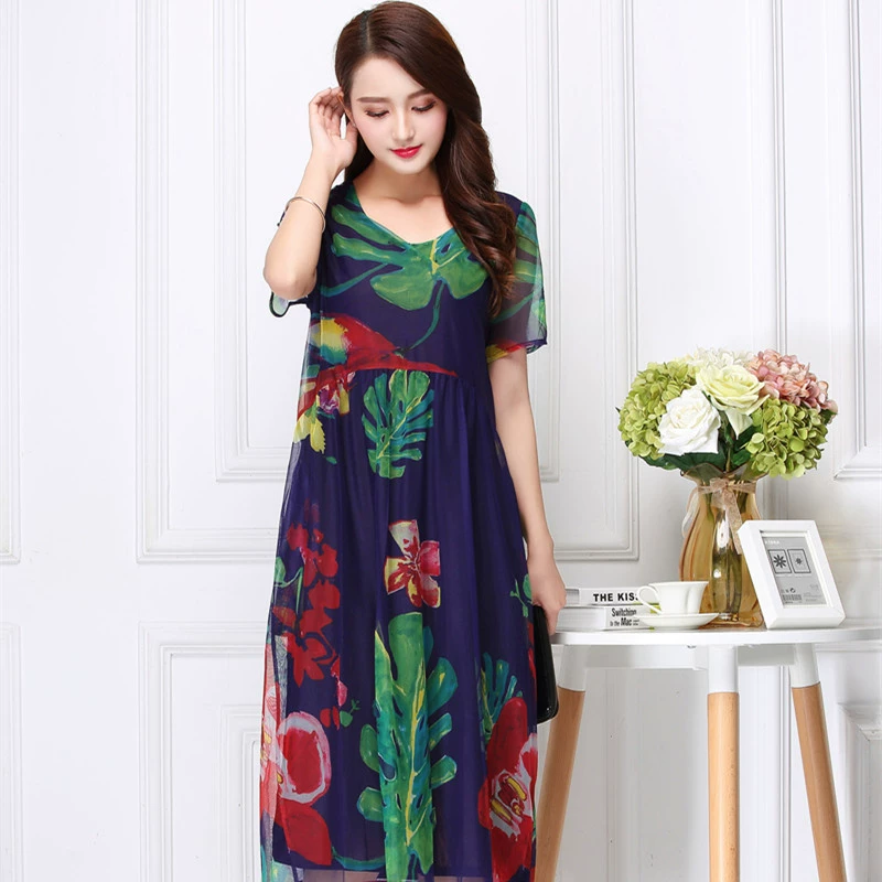 Tada Yixiu mùa hè lưng cao thẳng giản dị không định vị màu sắc kéo dài trung bình mỏng cộng với kích thước váy quần áo phụ nữ - Váy eo cao