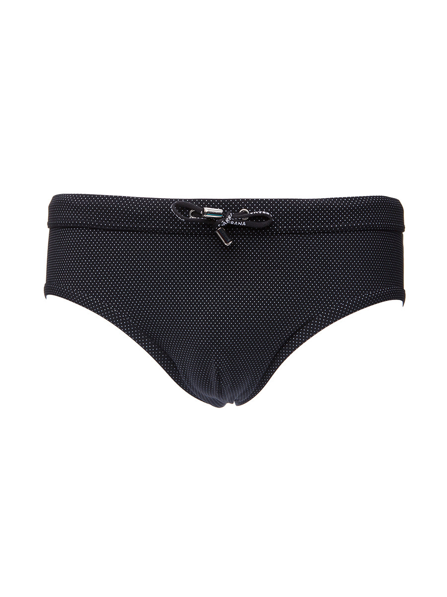 Dolce&Gabbana 黑色波点抽绳三角内裤