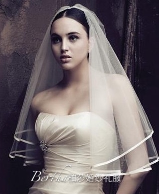 BerthaVera wang element European and American classic single-layer ribbon edge bridal veil