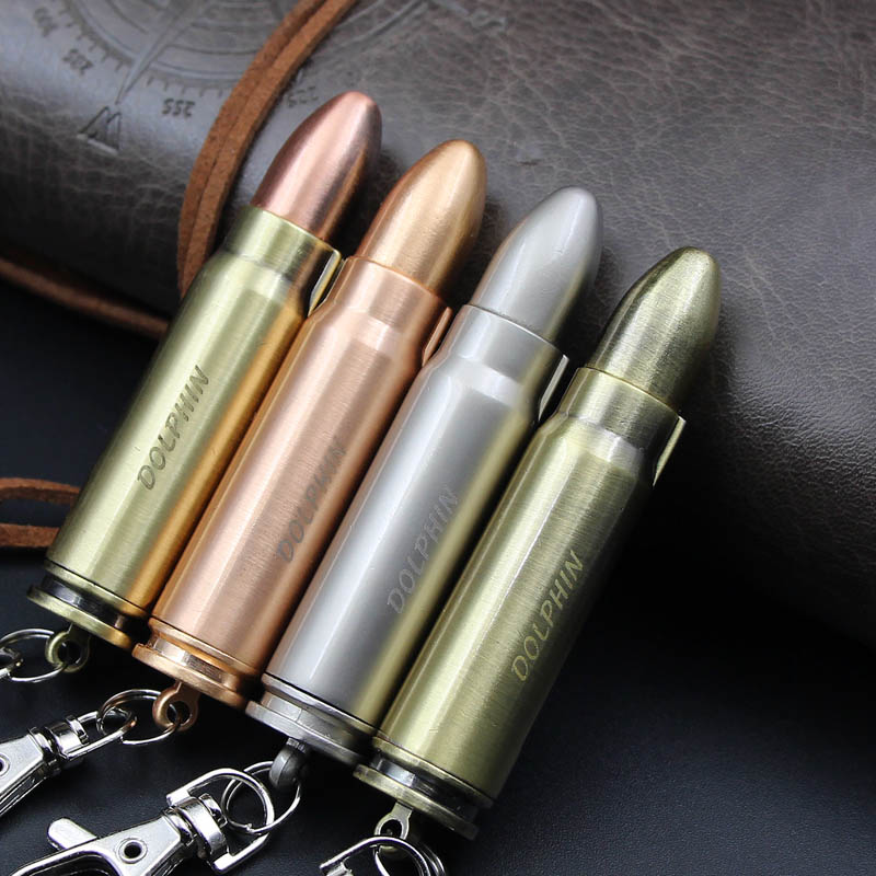 Waterproof Creativity ten thousand Matches Kerosene Lighter Bullets Shell Key Buttons Metal Personality Outdoor Portable Smolts-Taobao