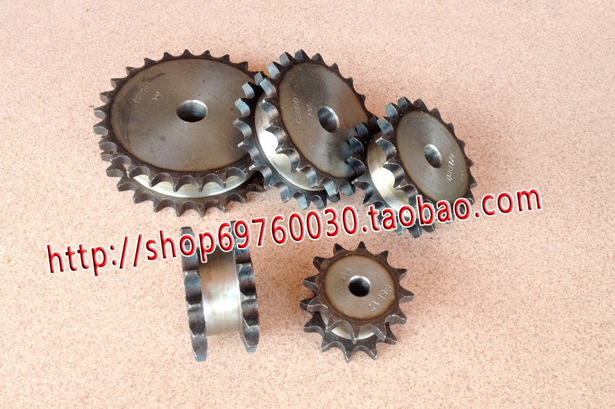 4 Split double row sprockets 4 points 19 teeth (08B19T) with 4 points (08B-1) Single row of chains used