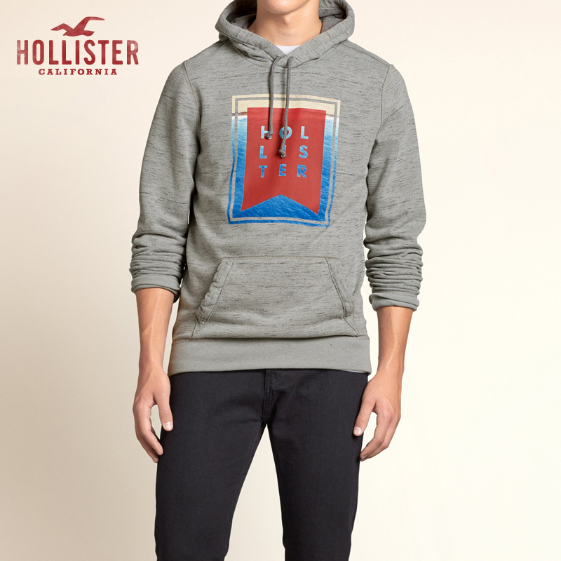 Hollister 徽标图案帽衫卫衣 男 103325