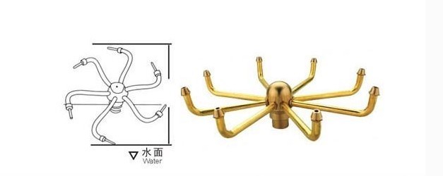 All copper crab claw orchid nozzle water windmill rotating nozzle waterscape landscape fountain nozzle