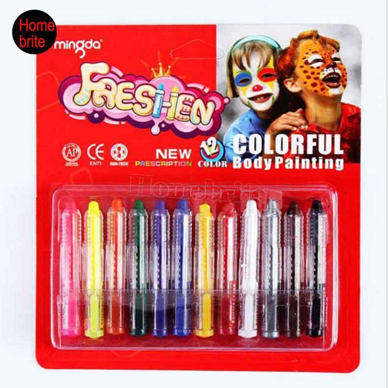 12 12 Colors Face Painting Pencils Face Paint Colorful Crayon H