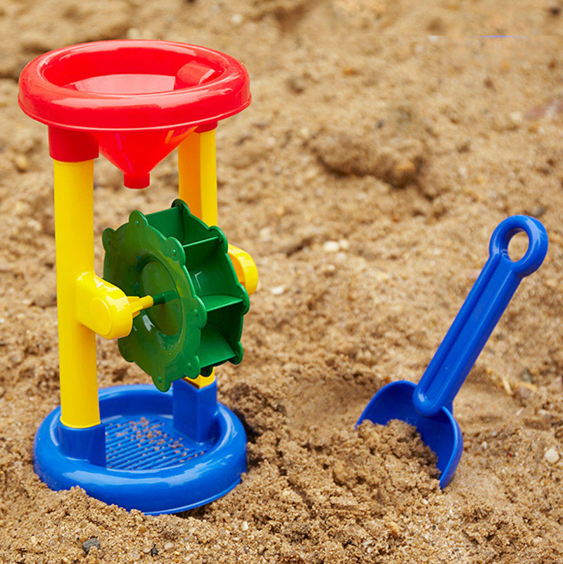 Children's beach toys play sand water tools hourglass baby bath toy set play waterwheel