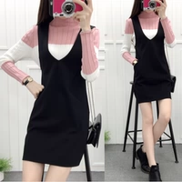 Váy vest mùa xuân Hàn Quốc và mùa thu Slim V-cổ vest váy retro chạm đáy Một chiếc váy quai chữ thời trang nữ cao cấp