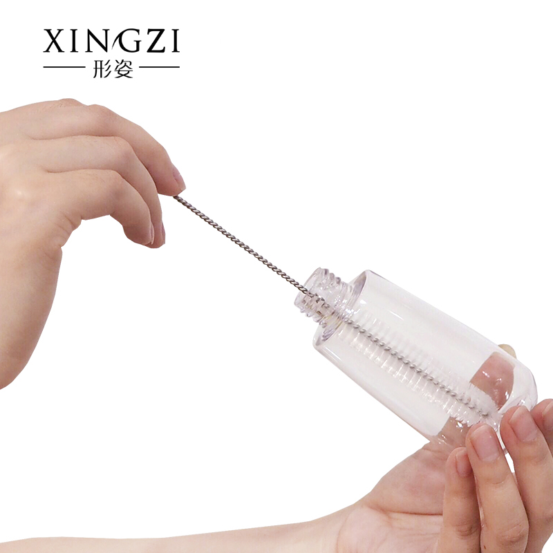 化妆品分装瓶软毛清洁刷不锈钢长刷软管刷起泡瓶乳液喷雾小瓶刷子