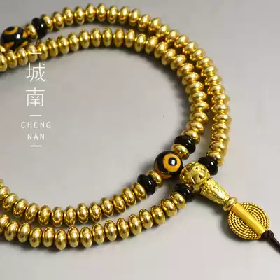 Tibetan Tantric Pure Bronze Abacus Tibetan Tibetan Tibetan Tianzhu 108 Zi Buddha Beads Rosary Necklace Handstring Yang Kun Same