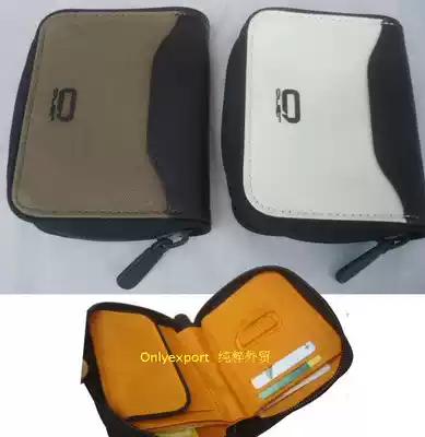 Clearance foreign trade two-fold short canvas change wallet clip key zipper sealing half-fold multi-card function with leather