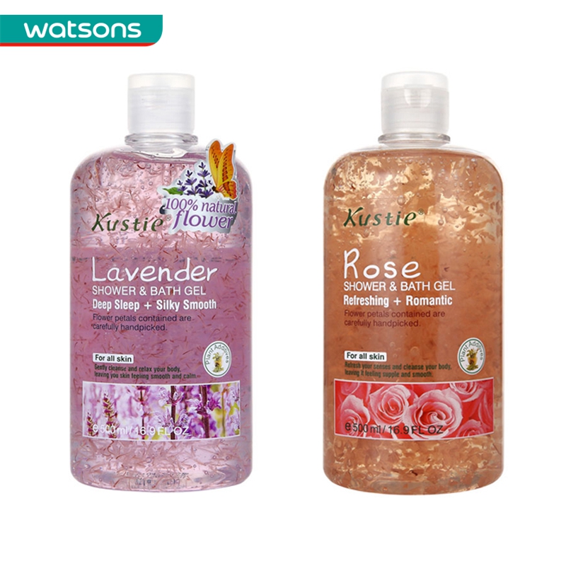 【屈臣氏】洗护套装 蔻斯汀（玫瑰+薰衣草）花瓣沐浴露各500ml