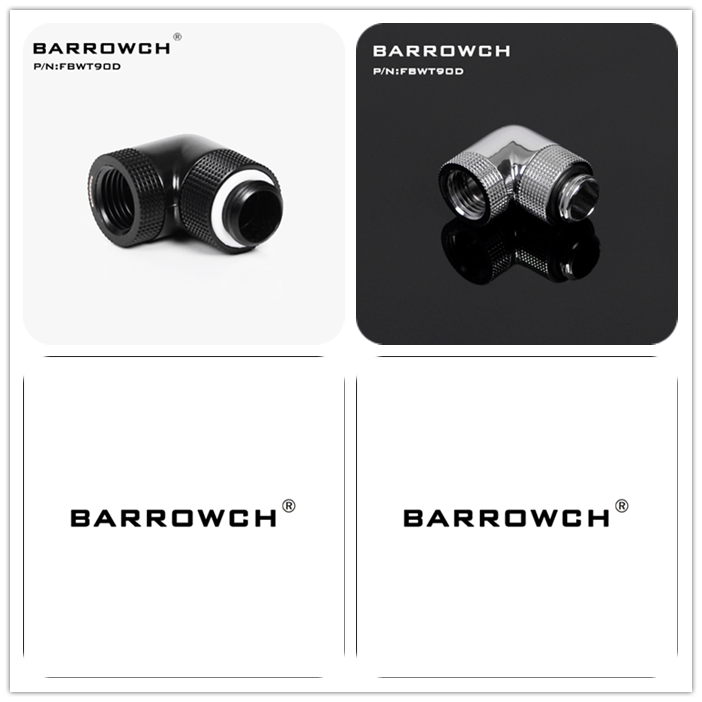 Barrow G1/4  黑色 90度双旋转转接座 FBWT90D 电脑水冷