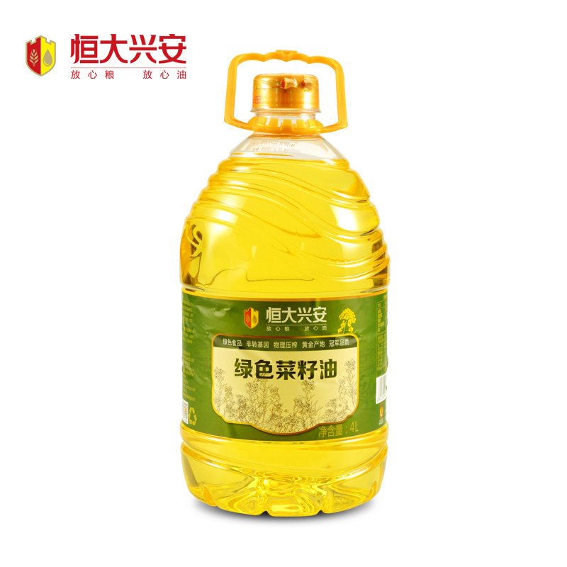 【天猫超市】恒大兴安绿色菜籽油4L/瓶 绿色健康非转基因食用油
