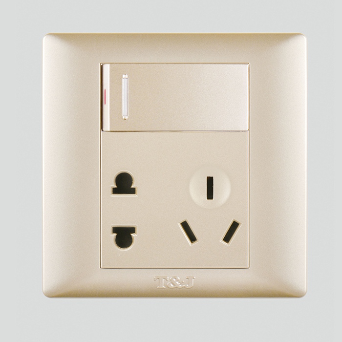 Space-based Electrical Switch Panel Pleasing Series 10A 23 Ribbon Switch Champagne Golden 