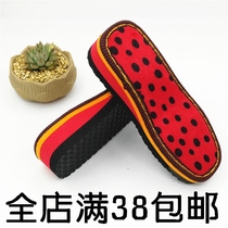 Ruzi cow thick goddess silk noodles winter ladies slope heel bottom handmade wool rubber foam slippers bottom suede