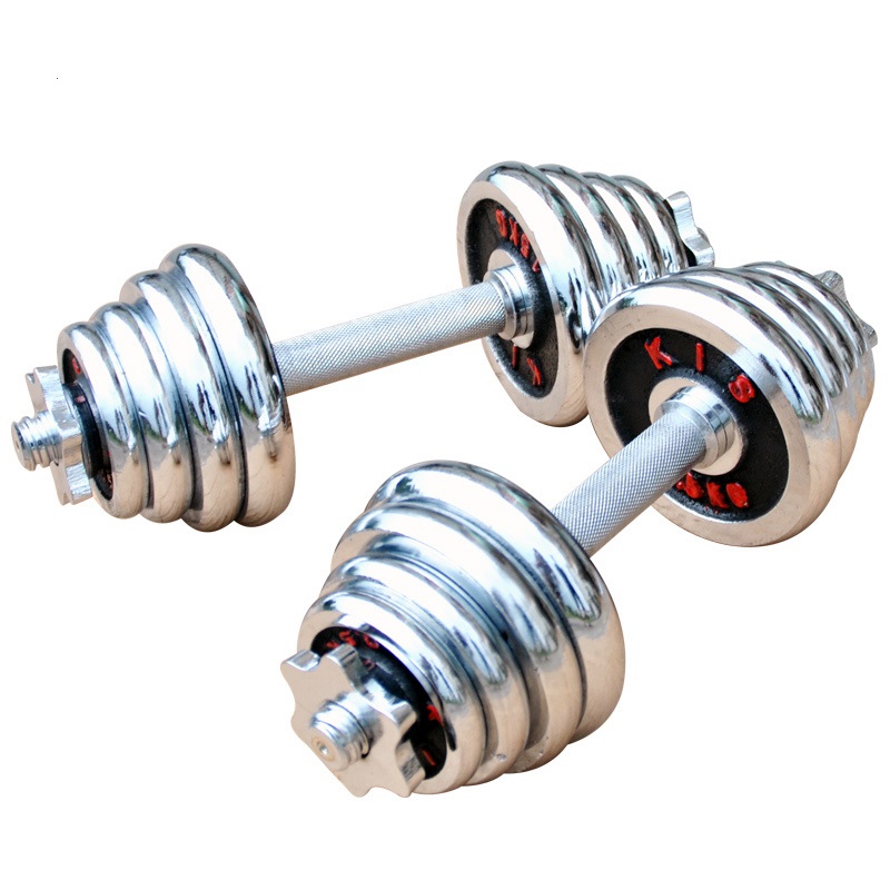 Single 20kg electroplated dumbbells can be freely removed to adjust the weight Scarlet letter black paint dumbbells for men