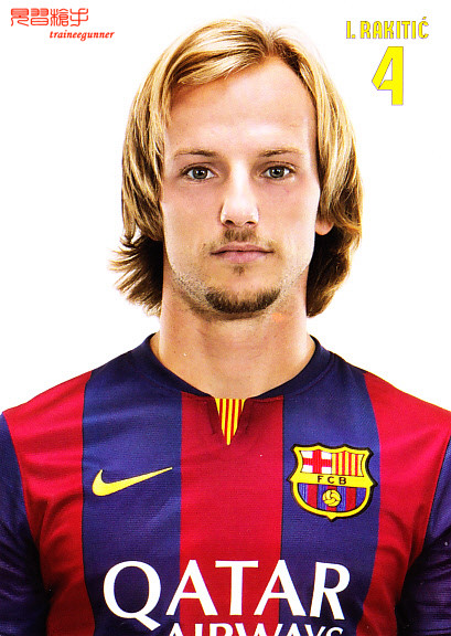 Rakitic Barcelona 2014-15 season official card white card postcard