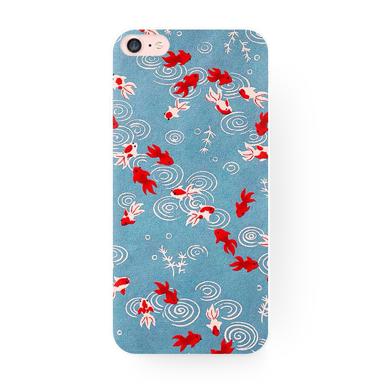 Goldfish and wind literary retro Apple XS Max iphone XR 6 7 8 plus mobile phone case