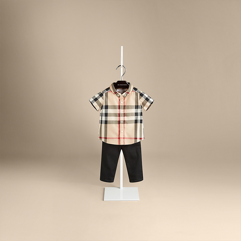 Burberry博柏利 格纹棉质斜纹衬衫 39069911