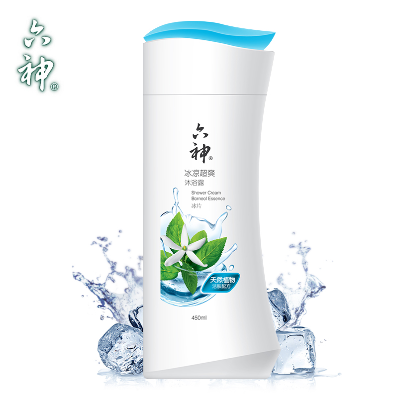 【天猫超市】六神沐浴露冰凉超爽(冰片)450ml 天然植物清凉祛汗臭