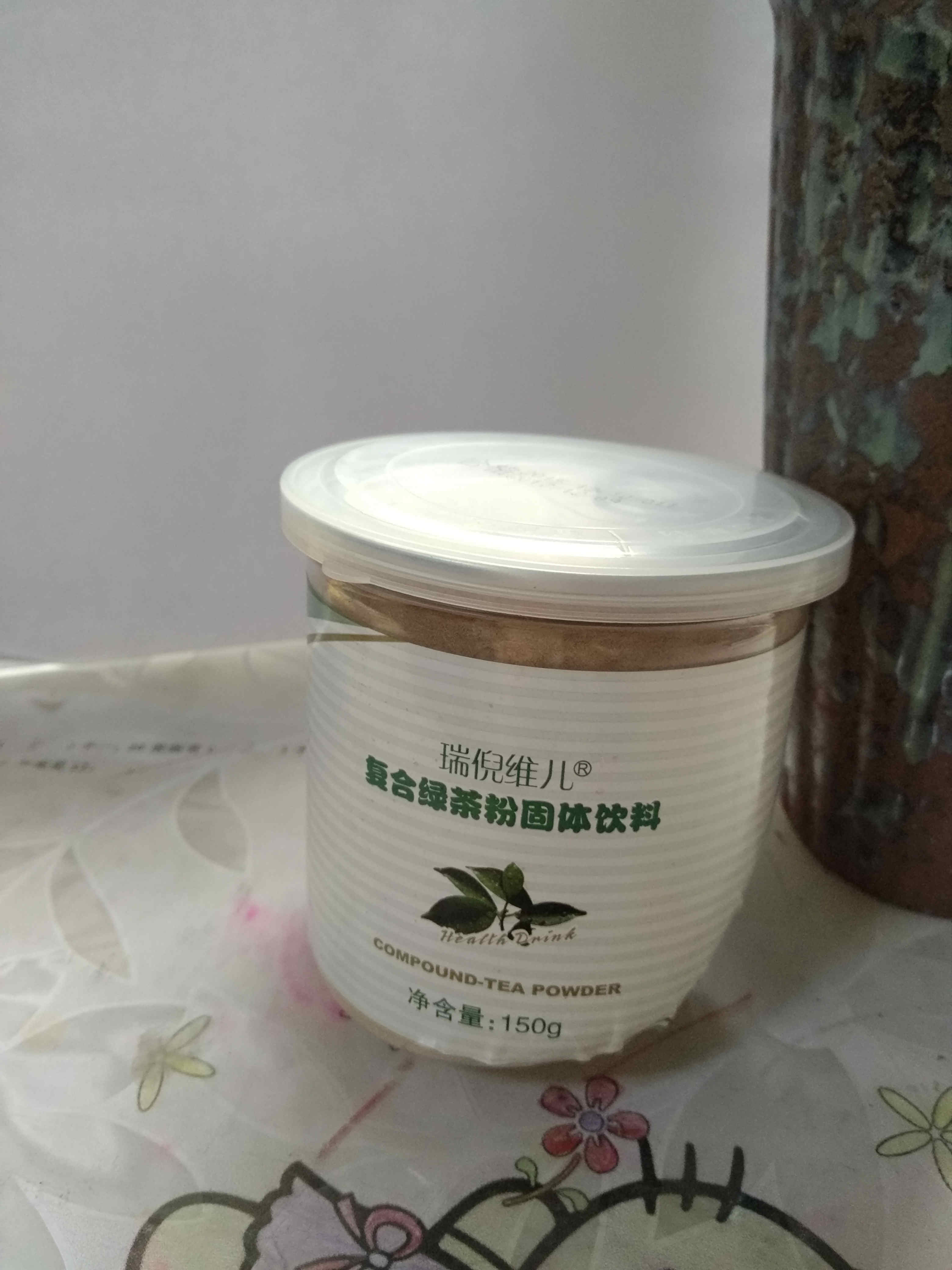 瑞倪维儿 复合绿茶粉固体饮料 150g 无外包装盒 瓶身稍有损伤