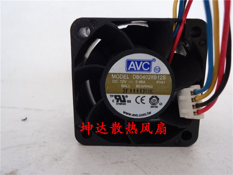 AVC DB04028B12S 4028 0 12V 96A 4CM cm 4-wire server cooling fan