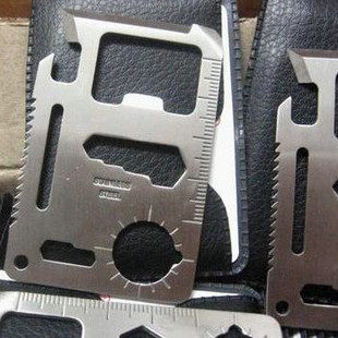 Large universal outdoor lifesaving saber card camping card bottle opener protractor (free black leather case) 30g