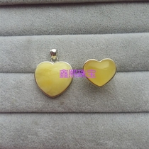Pure handmade edging 925 silver heart ring pendant to stone custom processing beeswax turpentine jade color treasure processing