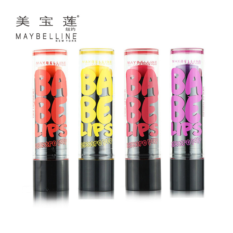 包邮 美宝莲 宝蓓电光炫彩护唇膏3.5g 宝贝淡彩润唇四色清润护彩