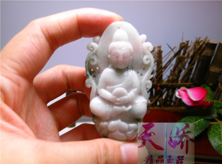 Tianjiao Duyu Natural Jade Dushan Jade Guanyin Jade Pendant Twelve Zodiac Pendant Big Day Tathagata Pendant Bodhisattva
