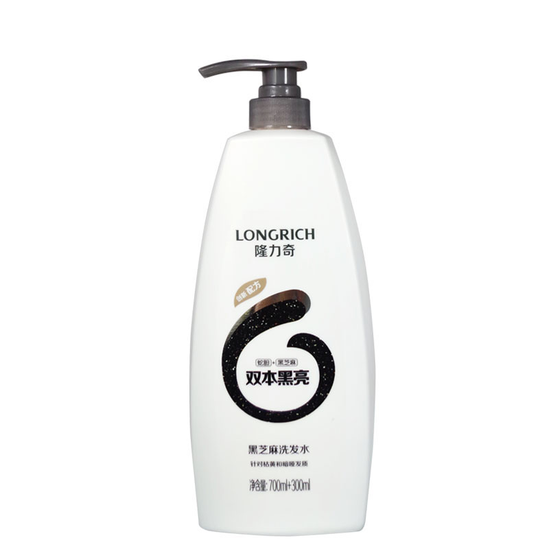 隆力奇洗发水黑芝麻洗发水700ml+300ml蛇胆+黑芝麻柔顺黑亮清爽