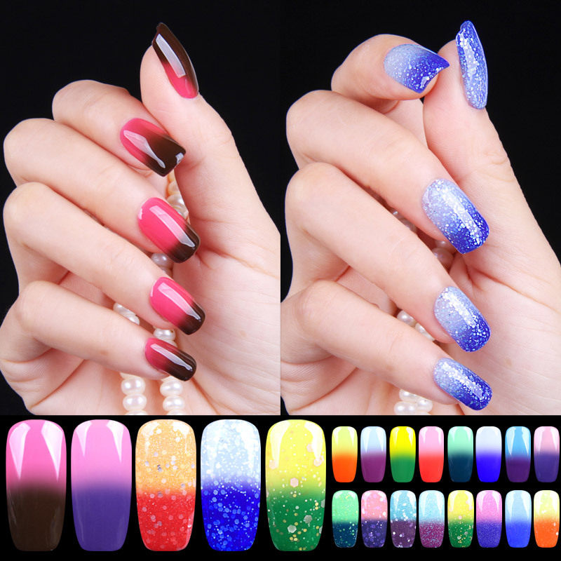 SATKI美甲可卸光疗温变甲油胶424-443彩色指甲油胶QQ芭比胶渐变色